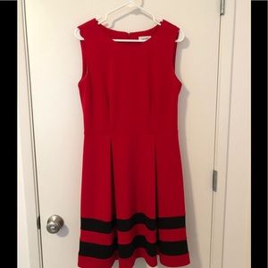 Calvin Klein fit and flare red dress, size 8